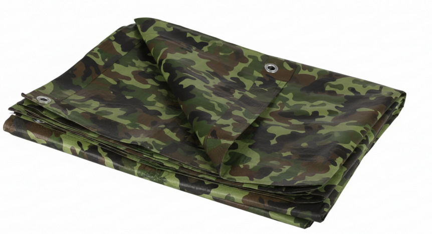 Полотно тарпаулин в рулоне 2 x 50 м «политарп 120», цвет — камуфляж/ха